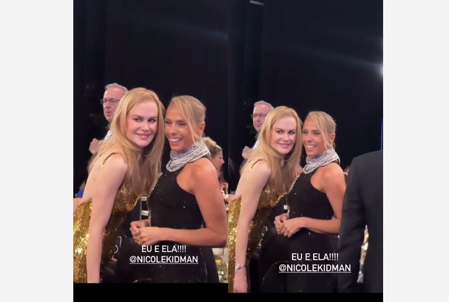 Adriane Galisteu tieta Nicole Kidman em evento nos EUA