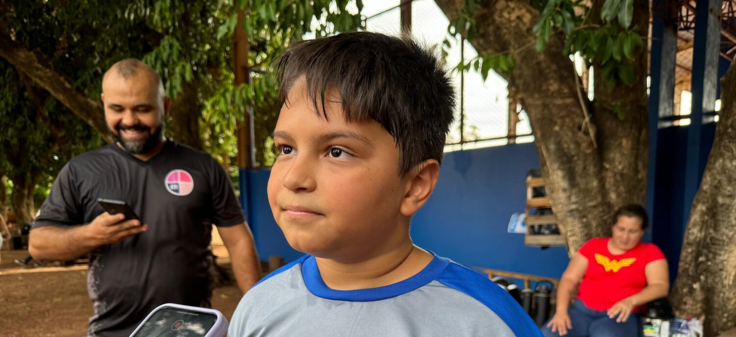 Isaque Medina, aluno da Escola de Tempo Integral Iracema Maria Vicente