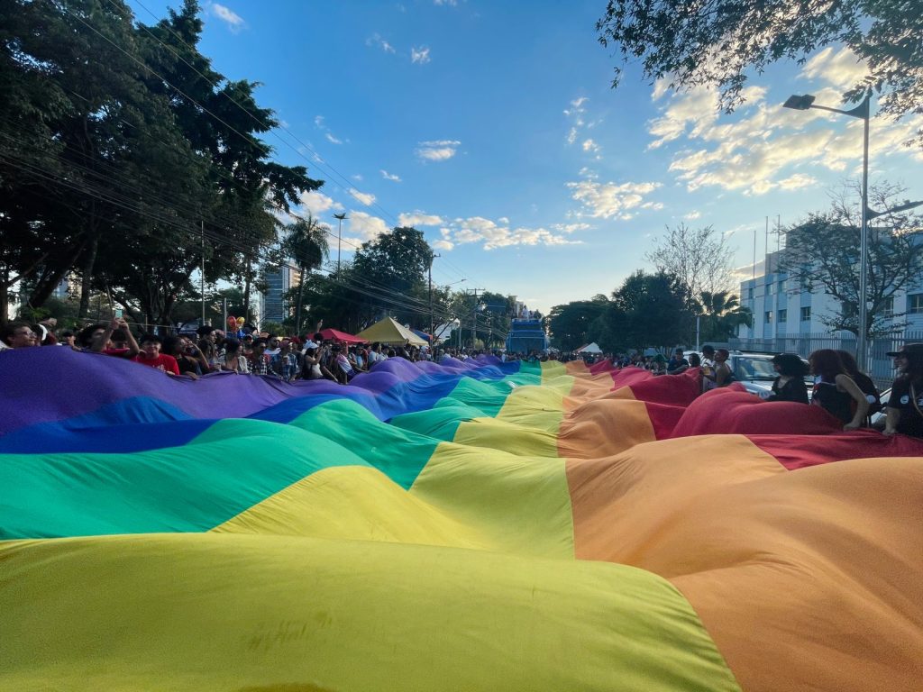 Bandeira LGBT em dia de Parada da Cidadania. (Foto: Arquivo/Matheus Carvalho)