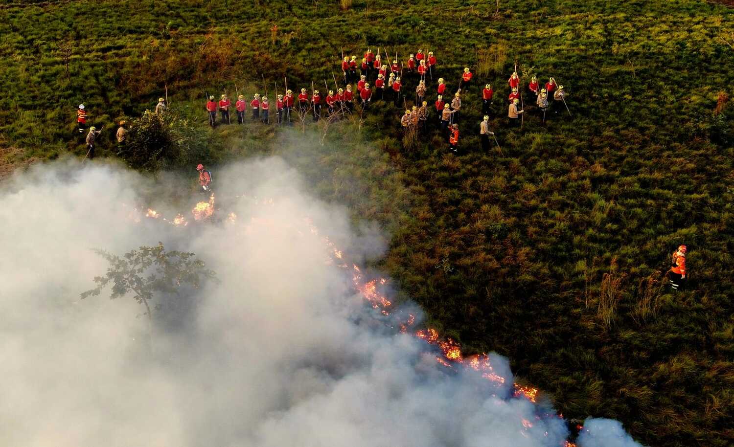 Alunos do corpo de Bombeiros passam por treinamento de combate (Foto: Saul Schramm)