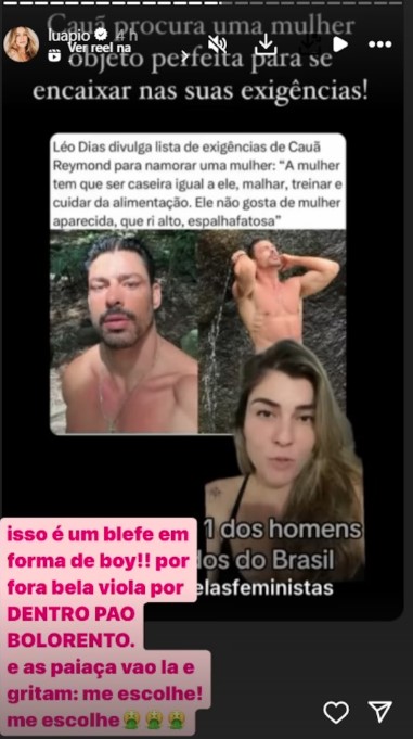 Luana Piovani crítica Cauã Reymond por lista de exigências para ser sua namorada