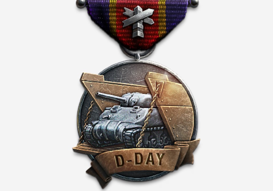 Medalha comemorativa do jogo Operação Overlord, recebida após completar todas as missões da Batalha da Normandia 