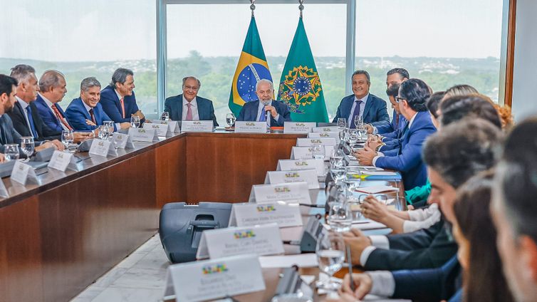 Presidente da República, Luiz Inácio Lula da Silva, durante reunião para anúncios referentes ao setor da indústria de alimentos, no Palácio do Planalto