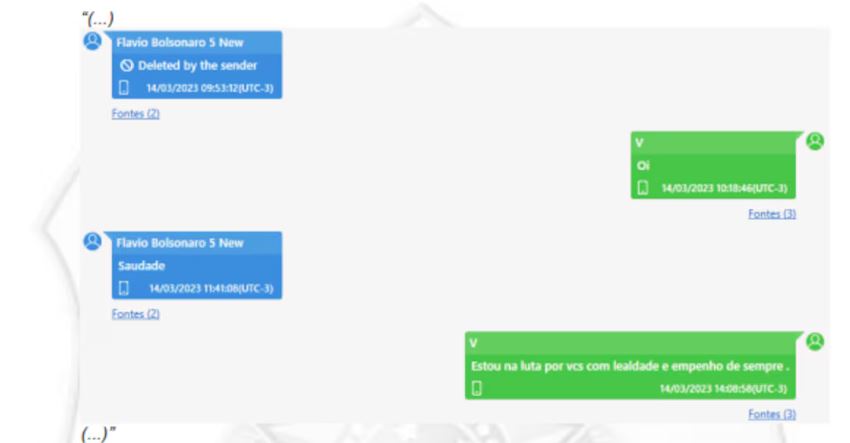 Trecho do relatório da PF sobre o conteúdo do celular de Wassef