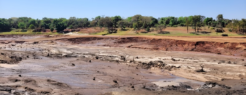 Impacto ambiental significativo O rompimento provocou morte de peixes, secamento do lago e destruição de áreas verdes.