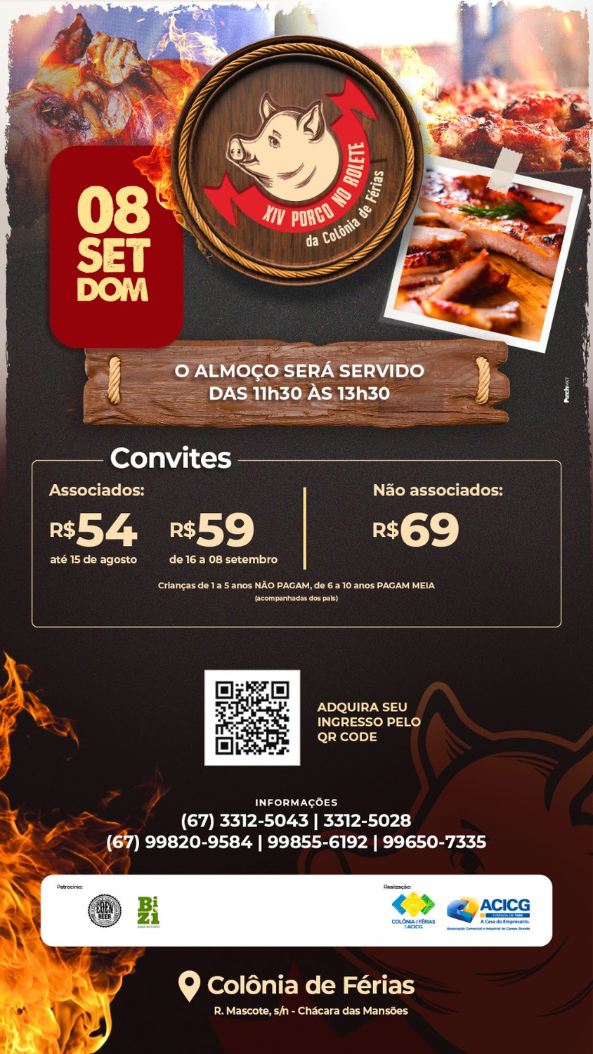 XIV Porco no Rolete da Colônia de Férias promete diversão e sabor em Campo Grande