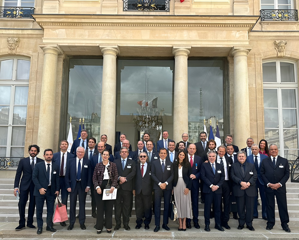 Em Paris, Sérgio Longen, presidente da Fiems, participa de encontro com Emmanuel Macron e busca integração comercial com a Europa