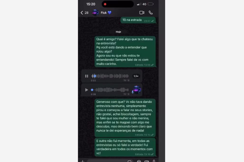 Deolane expõe conversa com Fiuk