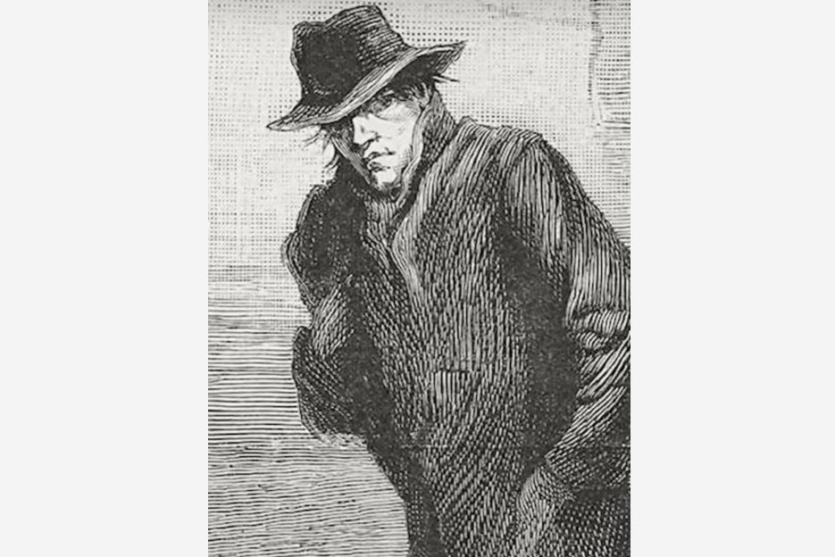 Desenho de 'Jack, o Estripador' utilizado pela polícia britânica nas investigações dos crimes; identidade do serial killer nunca foi desvendada