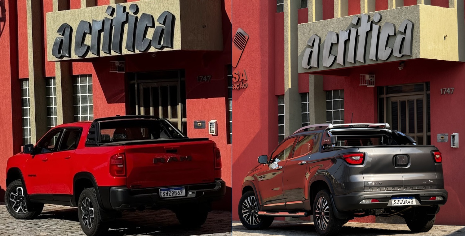 Fiat Toro exibe seu design robusto em frente à sede de 