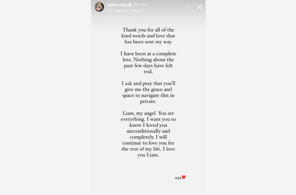Kate Cassidy, namorada de Liam Payne, se pronunciou sobre a morte do cantor pela primeira vez nesta sexta-feira, 18.
