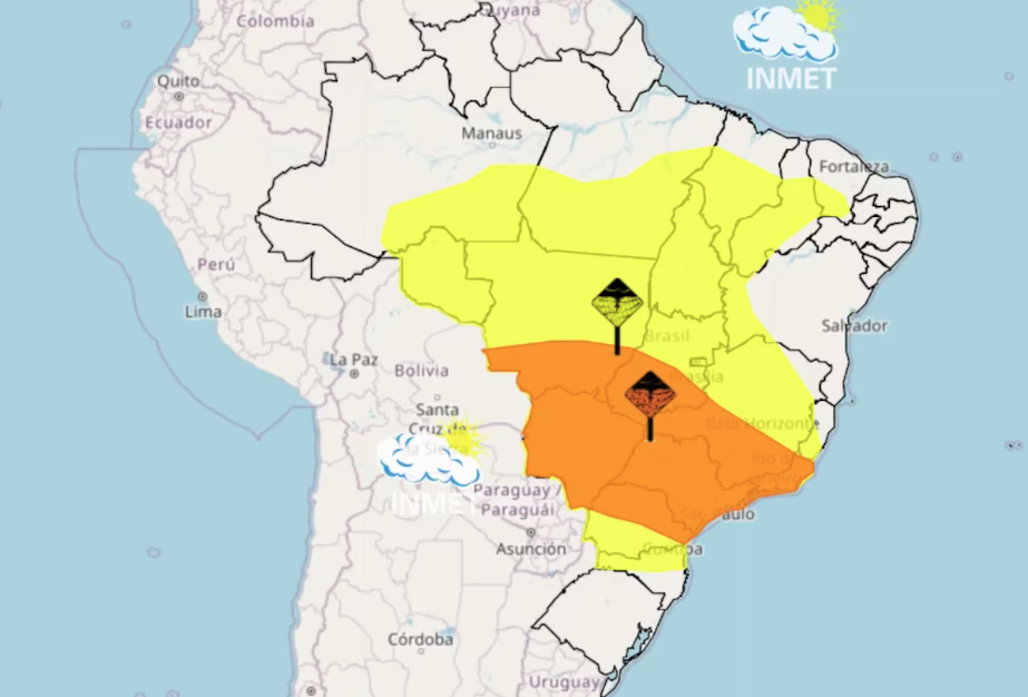 Alerta de perigo para tempestades no centro do País vale até esta quarta-feira, 4