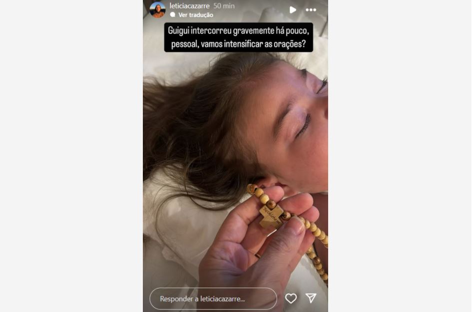 Letícia Cazarré diz que Maria Guilhermina 'intercorreu gravemente'.