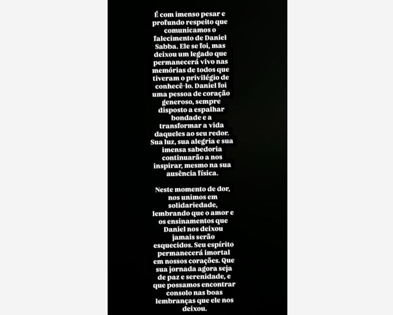 A notícia de Daniel Sabbá foi divulgada nas redes sociais. 