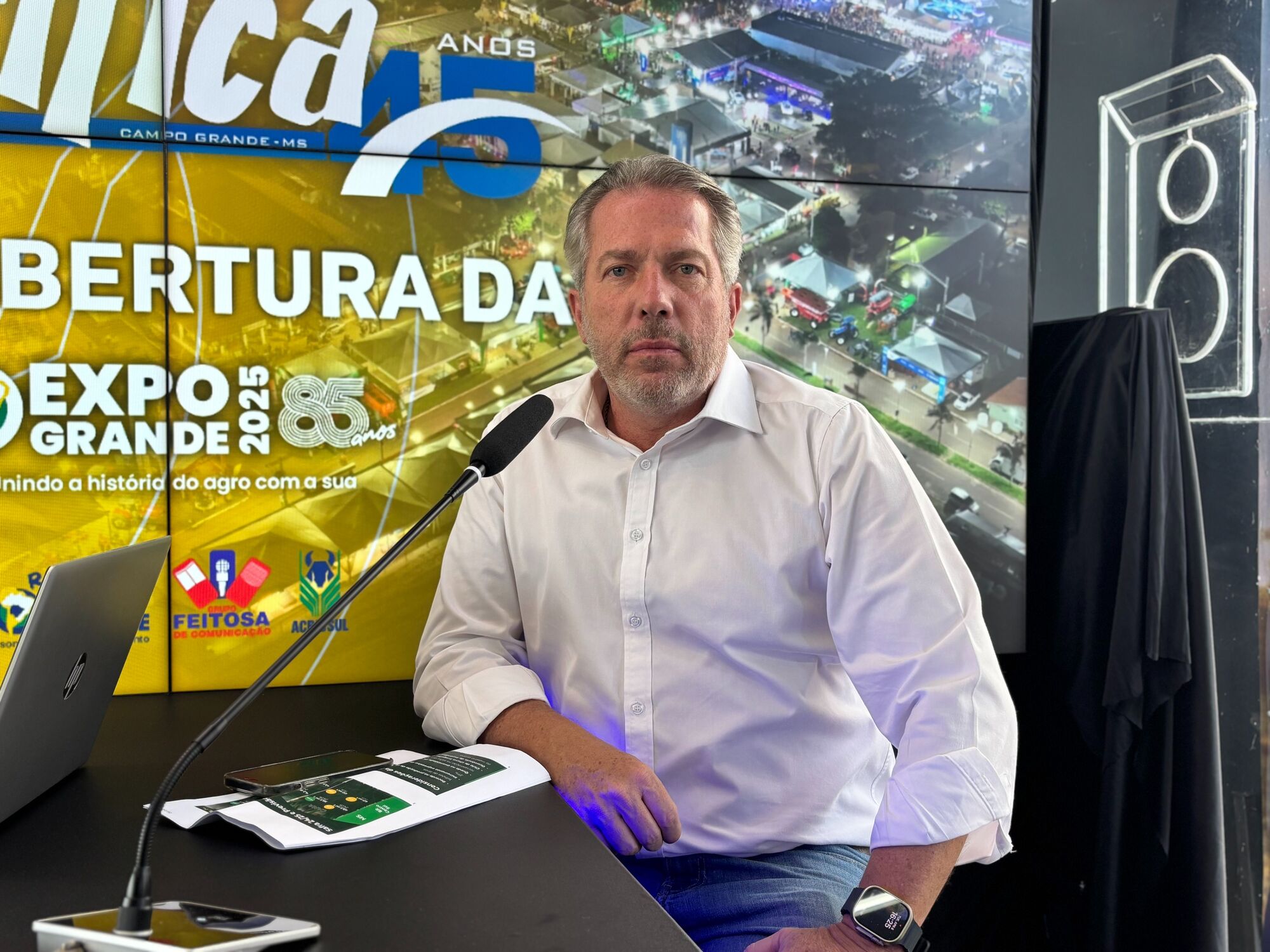 Na Expogrande, Amaury Pekelman apresenta o papel da Biosul e os avanços do setor sucroenergético em MS, como biometano, bioeletricidade e etanol.