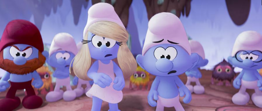 Personagens Ken, Smurfette, No Name and Brainy Smurf no trailer de 'Smurfs'