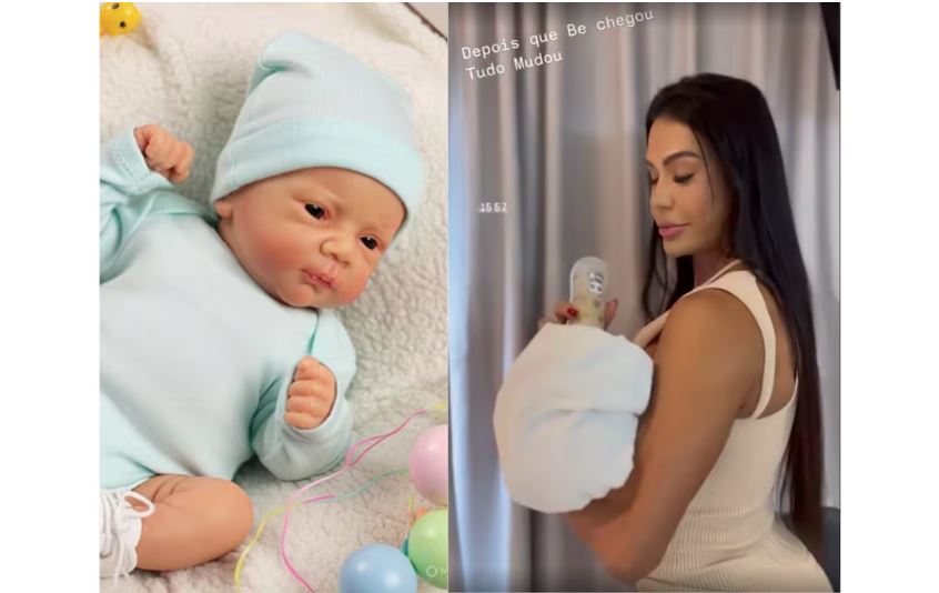 No Instagram, Gracyanne Barbosa anunciou que adotou bebê reborn e batizou-o de Benício