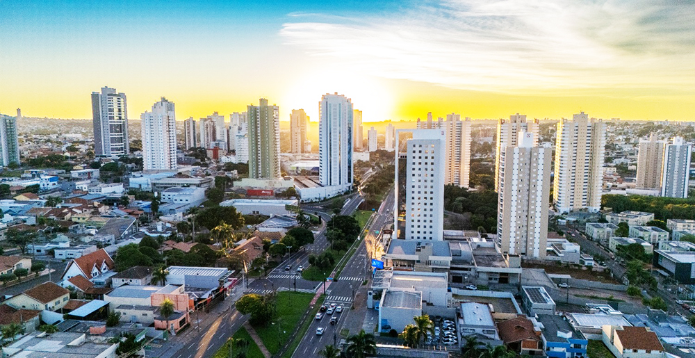 Vista aérea de Campo Grande (MS), com destaque para o avanço da verticalização em bairros centrais; capital deve ganhar 60 novos prédios residenciais até 2031 