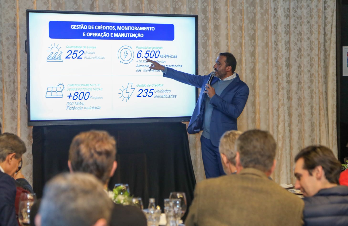 Durante o evento o diretor de sustentabilidade da Fiems, Robson Del Casal, apresentou o panorama industrial do Estado e suas perspectivas para os próximos anos