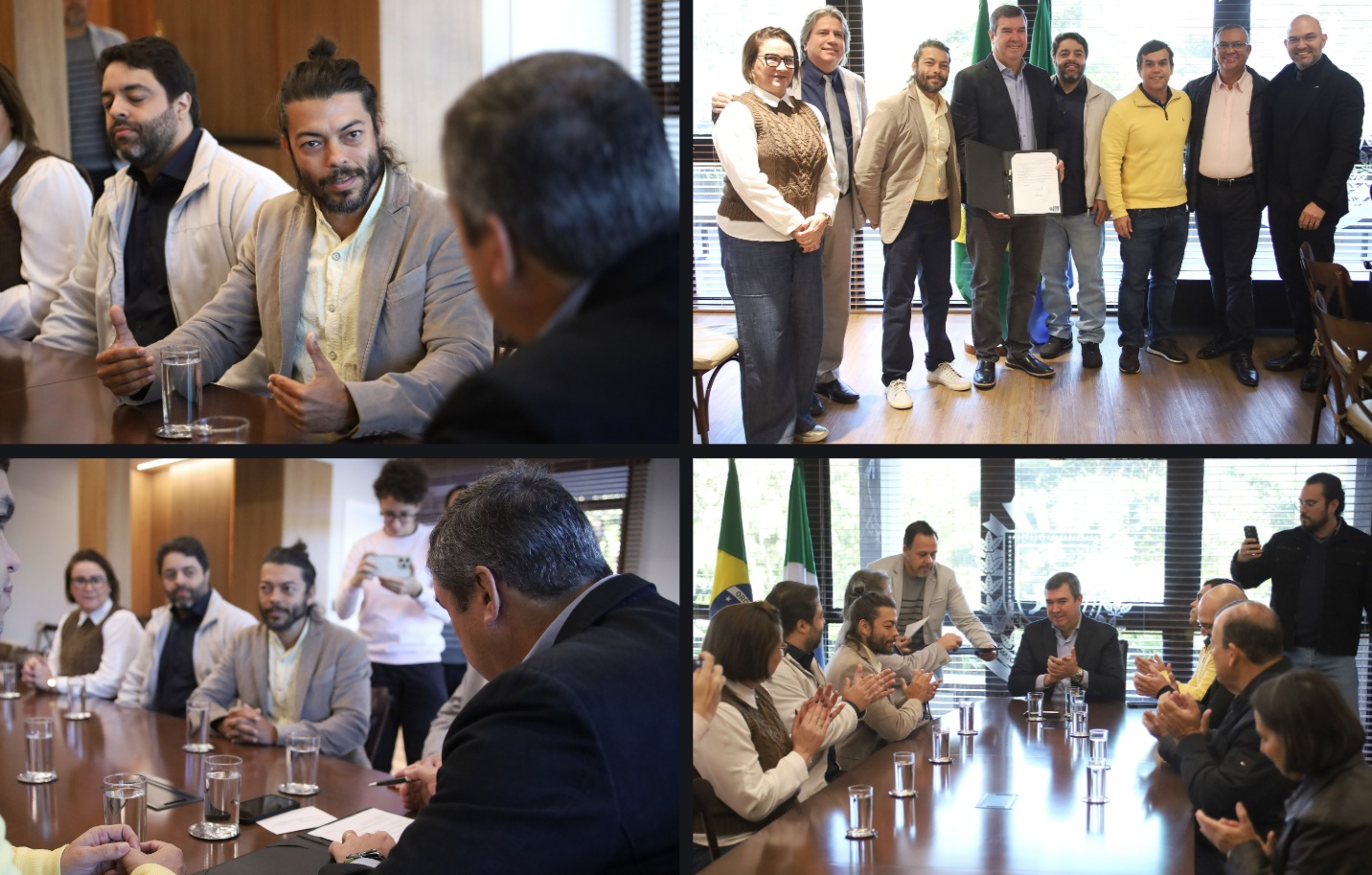 Reunião no gabinete do governador Eduardo Riedel marca a oficialização da criação da Escola Estadual Vereador Cristóvão Silveira
