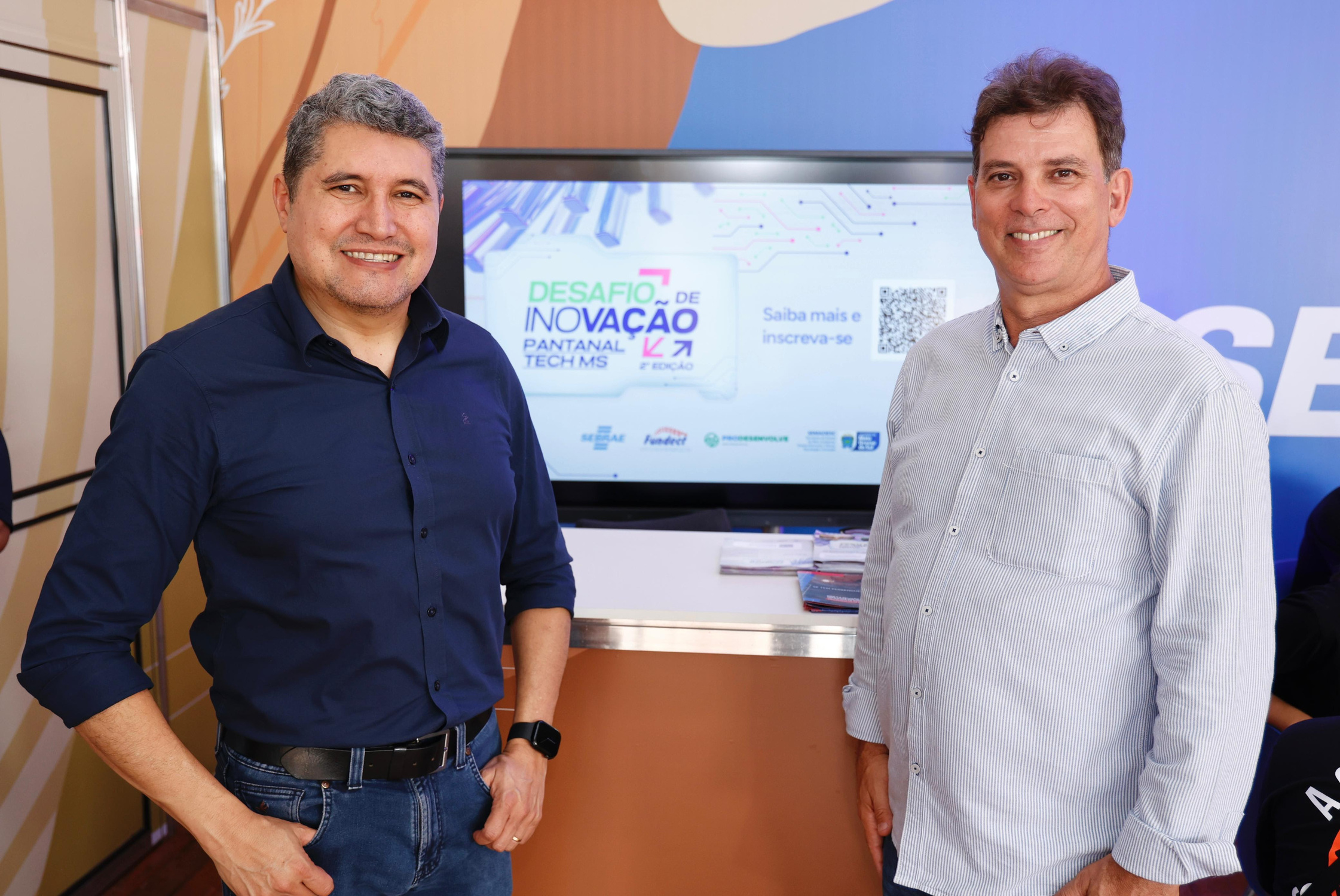 Márcio Pereira, diretor-presidente da Fundect, e Tito Estanqueiro, diretor de Operações do Sebrae/MS.