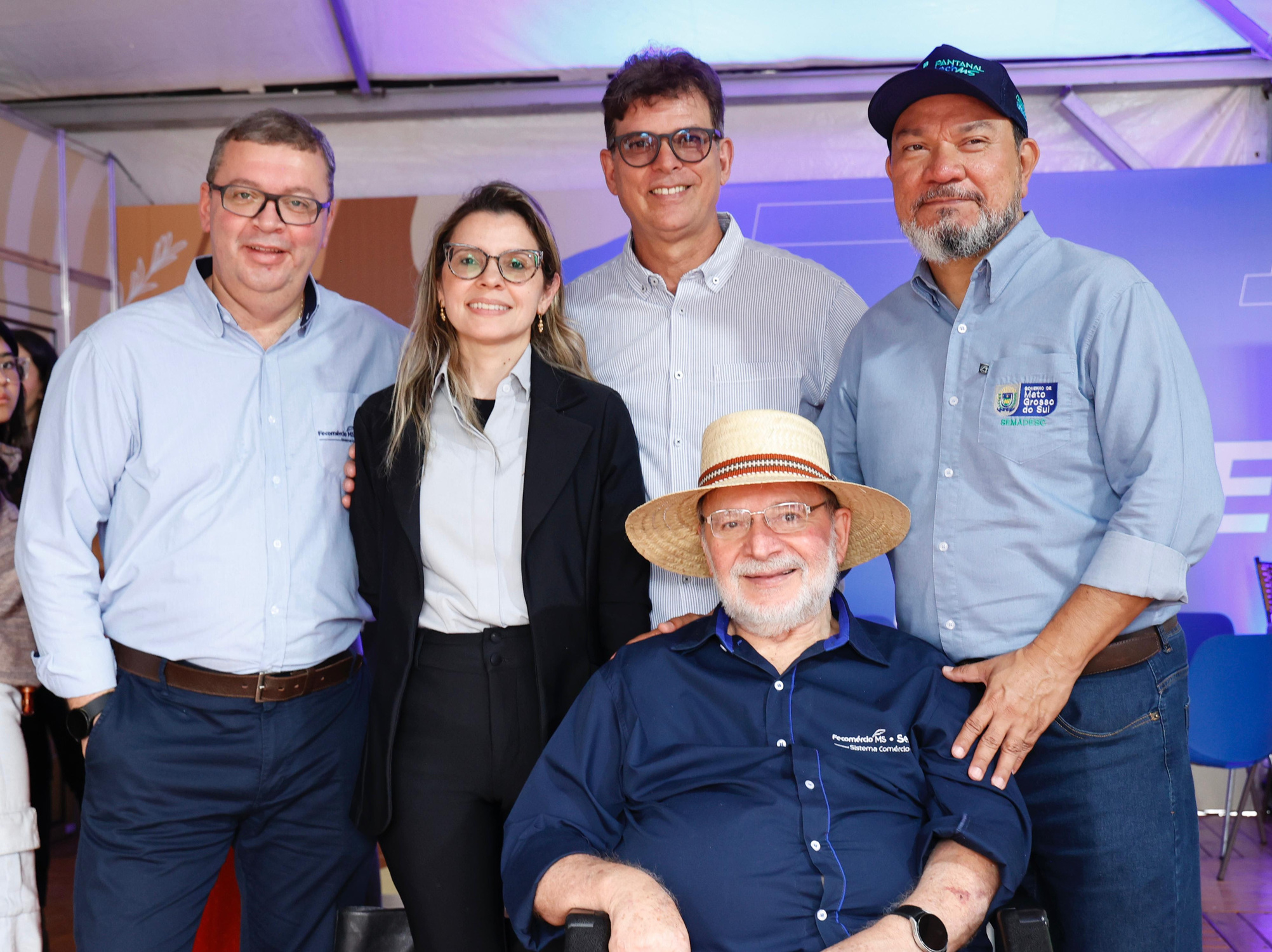 Tito Estanqueiro, diretor de Operações do Sebrae/MS (centro), ao lado de Ricardo Senna, secretário-executivo Semadesc, e Edison Araújo, presidente do Sistema Comércio.