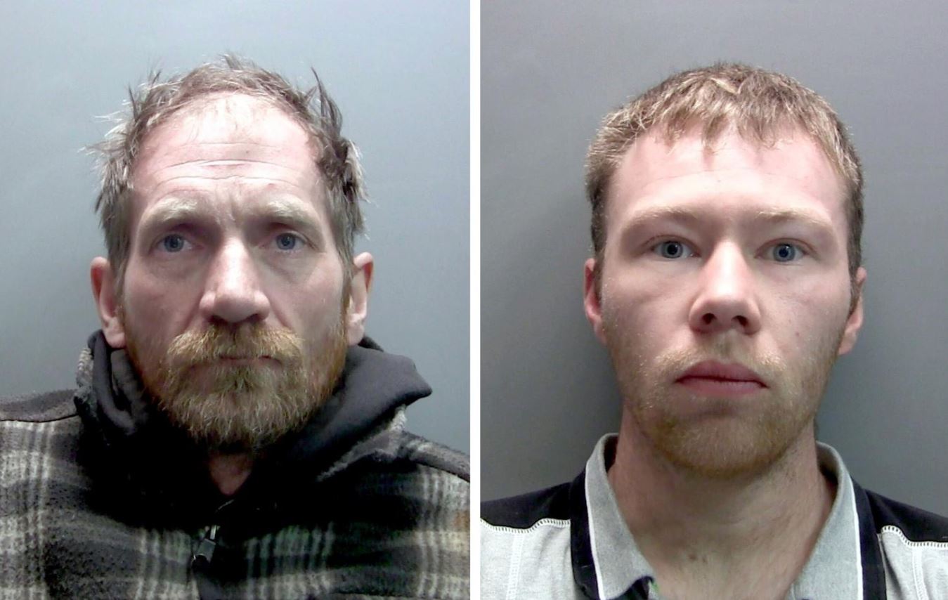 Daniel Graham e Adam Carruthers foram condenados a mais de quatro anos de prisão por derrubarem a famosa árvore.  Foto: Polícia de Northumbria via AP
