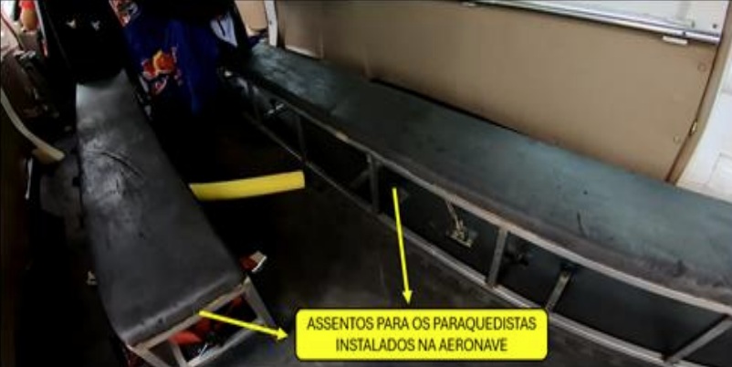 Configuração interna da aeronave adaptada para paraquedismo não estava oficialmente registrada, o que comprometeu a segurança.