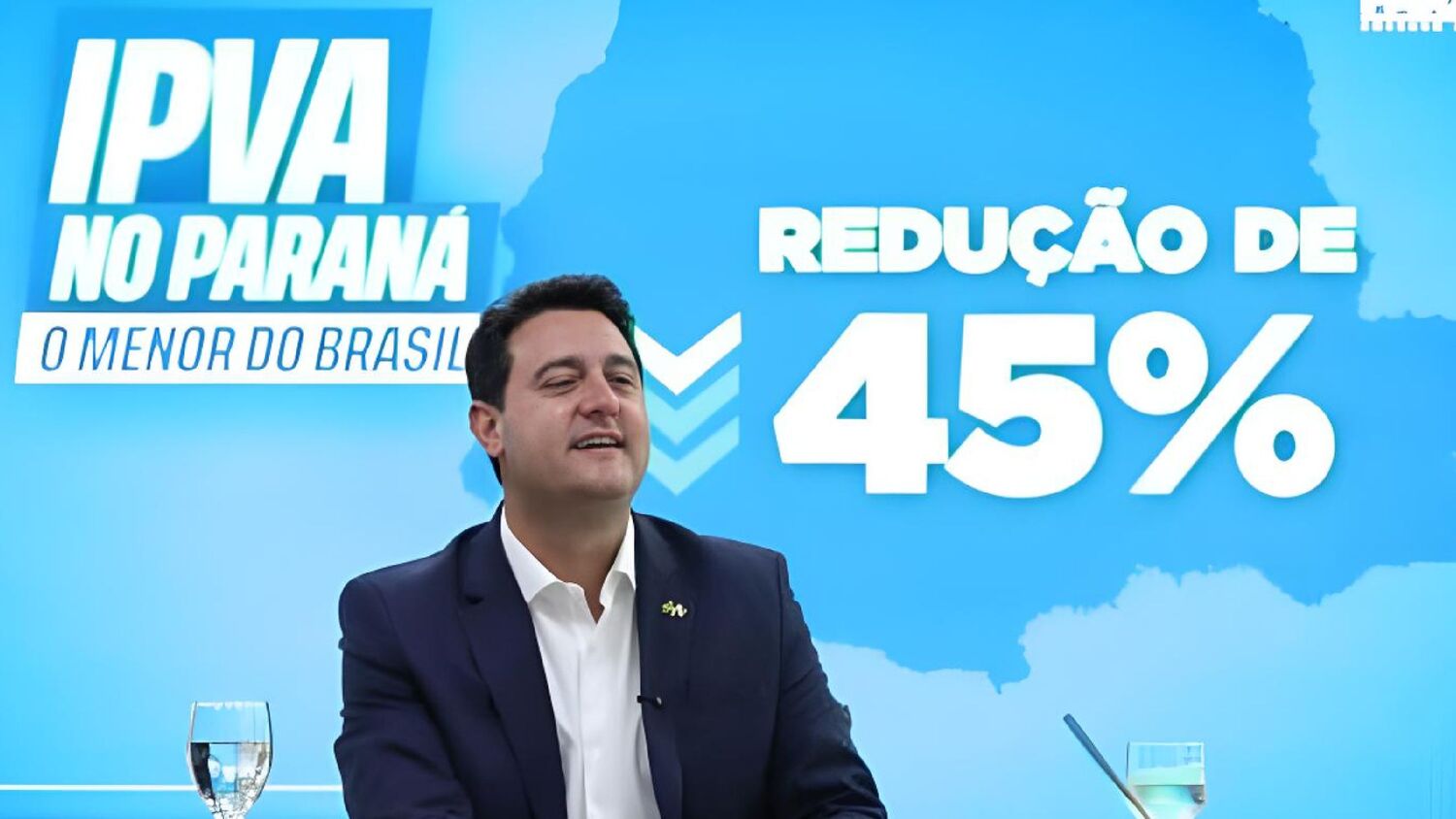 Ratinho Junior anunciou que o Paraná terá a menor alíquota de IPVA do Brasil em 2026, caindo de 3,5% para 1,9%. 