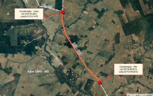 Obra na MS-324 reforça logística em região estratégica de Mato Grosso do Sul