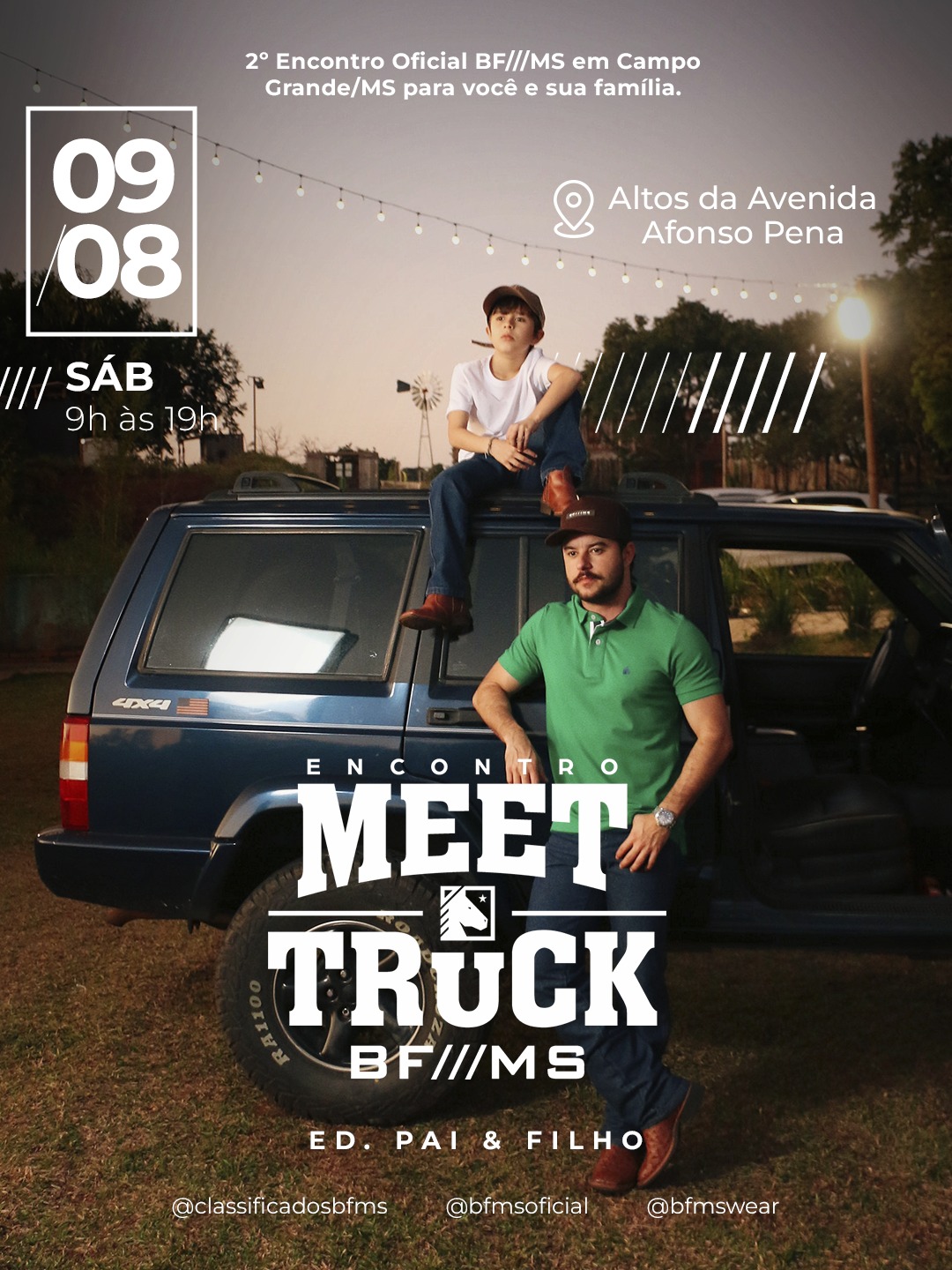 Segunda edição do Meet & Truck reúne caminhonetes e promove arrecadação solidária para famílias carentes em Campo Grande.