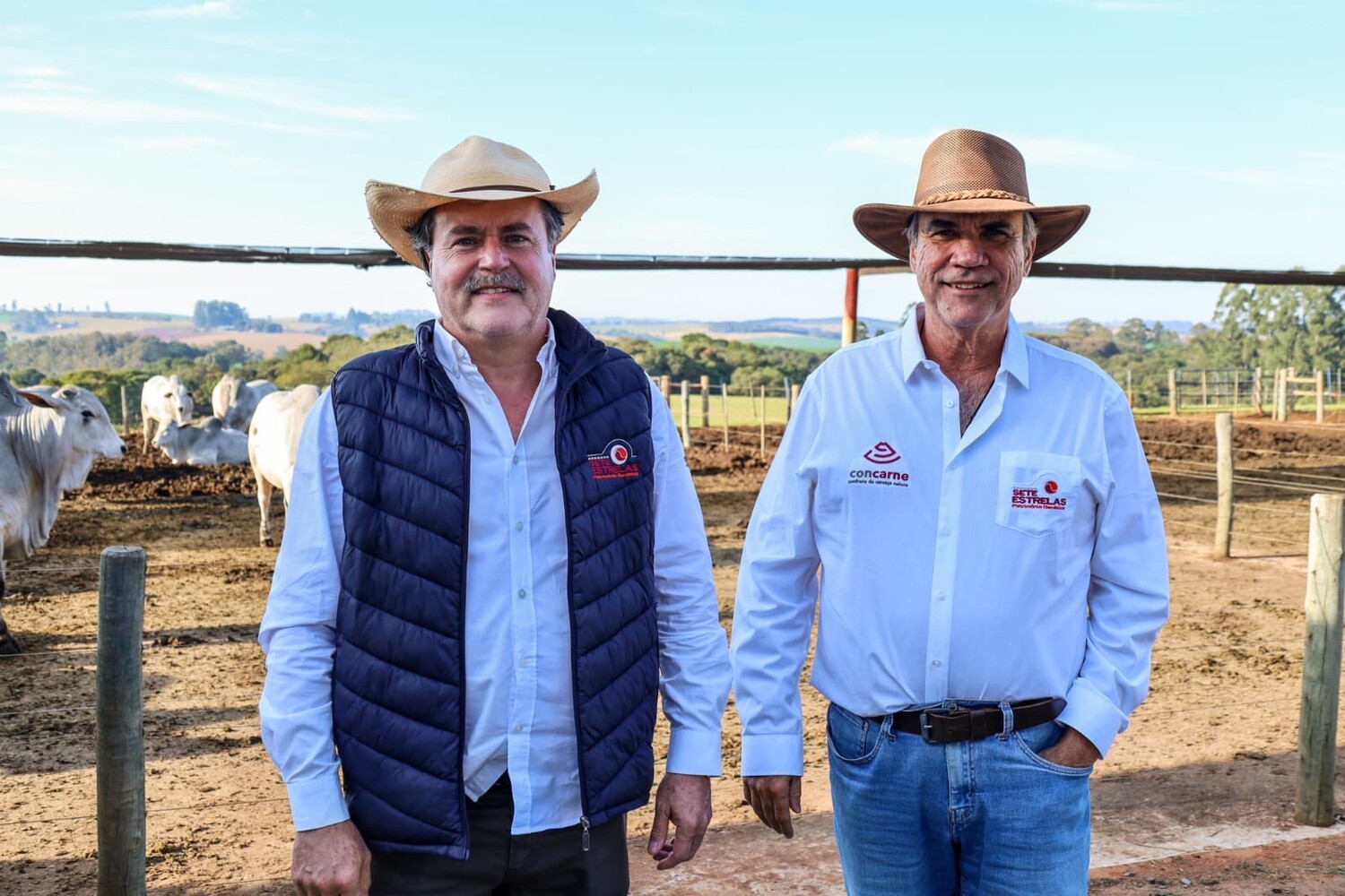 Naur Barbosa Jr. e Juliano Beraldo de Andrade, da Fazenda Sete Estrelas, em Terenos (MS), à frente do trabalho de seleção genética.