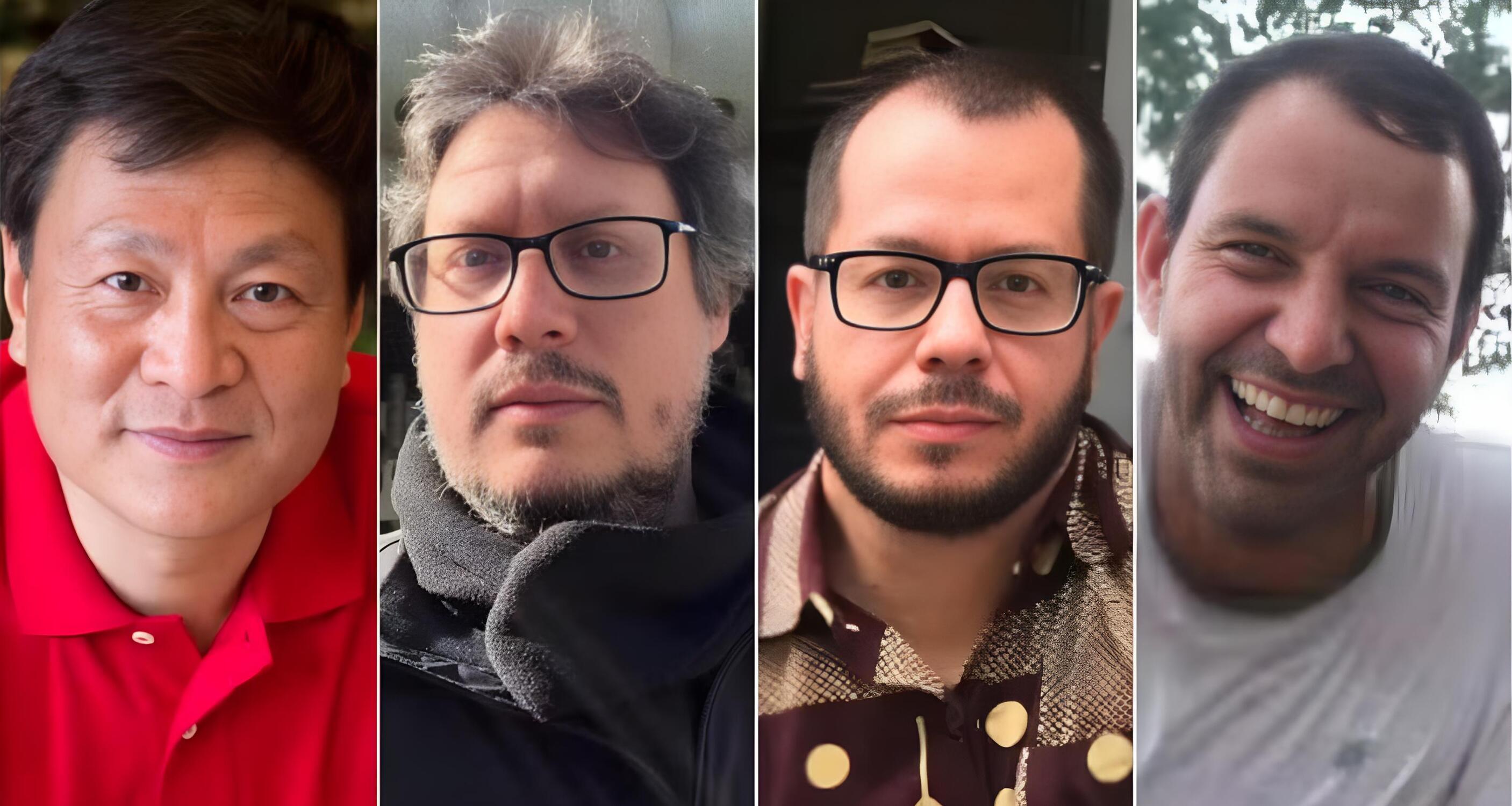 1 - O arquiteto paisagista e urbanista chinês Kongjian Yu, professor da Universidade de Pequim; 2 - O documentarista Luiz Ferras está entre as vítimas; 3 - Cineasta Rubens Crispim; 4 - Marcelo Pereira, à direita, vítimas do acidente