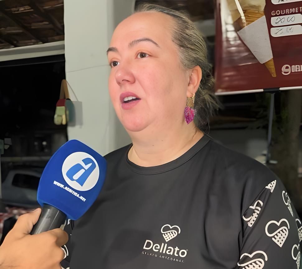 Vanessa Gouveia Leite, da Dellato Gelato Artesanal, durante o Festival Internacional da Carne, onde lançou o novo sabor da linha