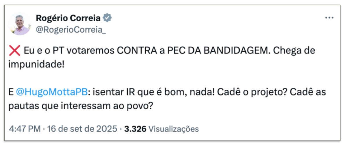 O deputado Rogério Correia votou contra a PEC da blindagem