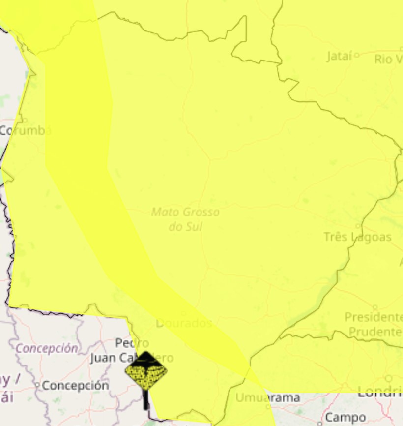 O Inmet emitiu um alerta amarelo para chuva nesta segunda-feira