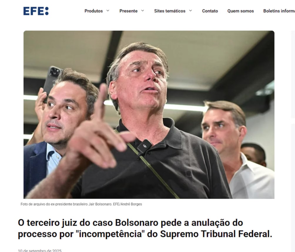 A agência EFE destacou o voto do ministro Luiz Fux com a manchete: 