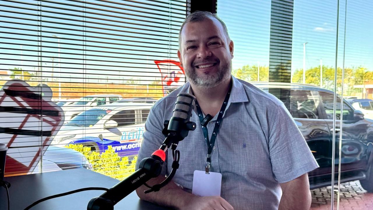 Everton Romero, presidente da Câmara Municipal de Aquidauana, durante entrevista no 3º Congresso dos Municípios de MS, realizado em Campo Grande.