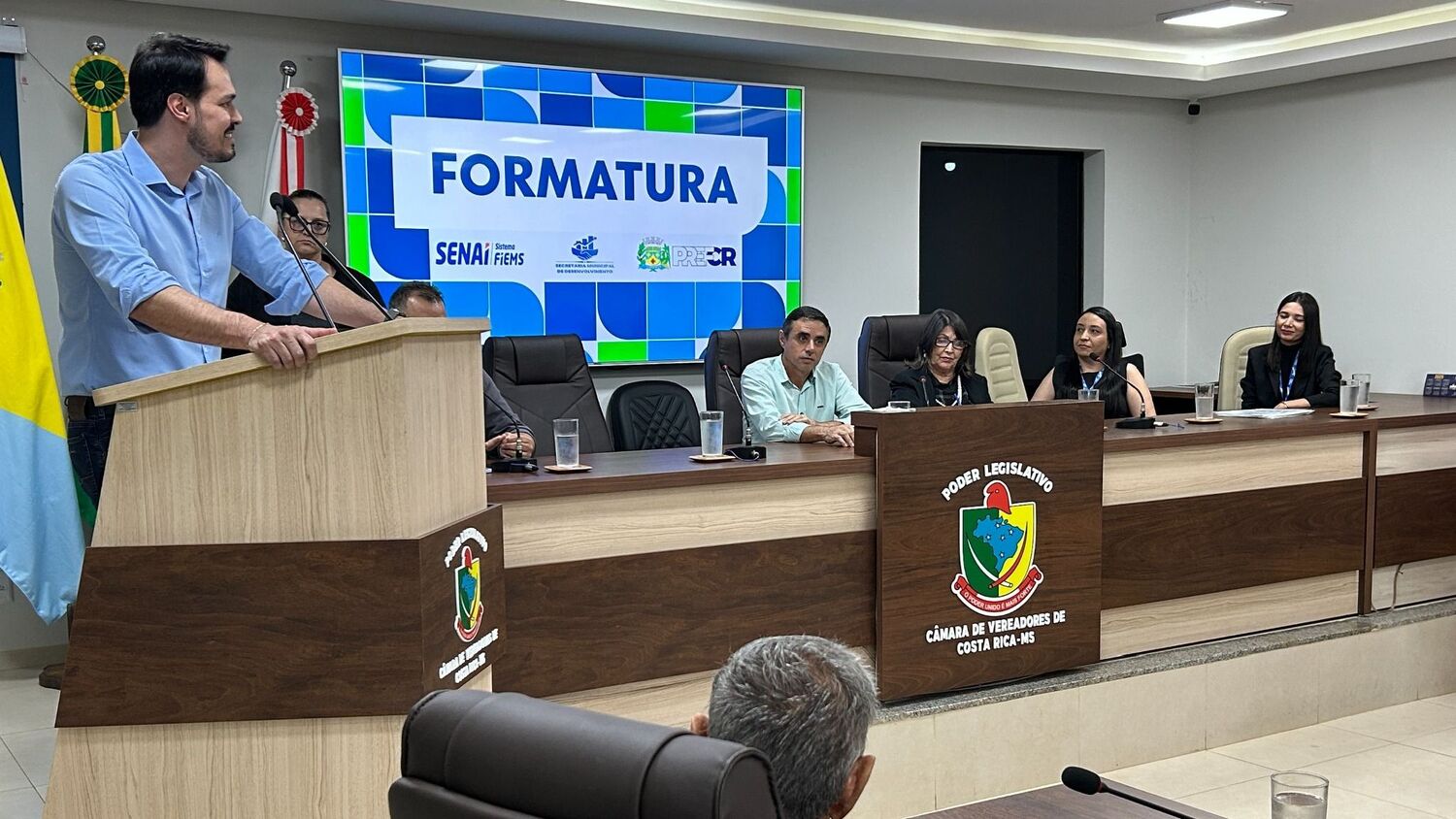 Vice-prefeito Roni Cota representa o Executivo municipal durante cerimônia de formatura promovida pelo Senai e Prefeitura de Costa Rica