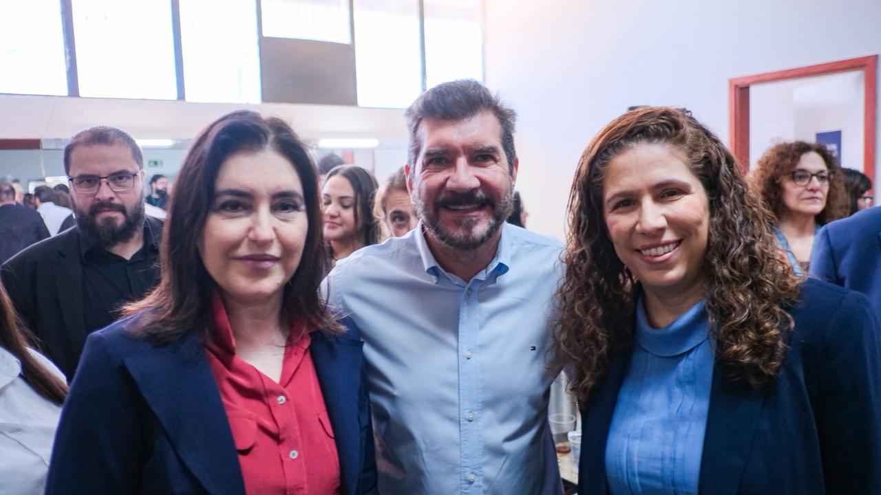 A ministra do Planejamento e Orçamento (MPO), Simone Tebet, o deputado estadual Pedro Kempe a ministra da Gestão e da Inovação em Serviços Públicos (MGI), Esther Dweck,