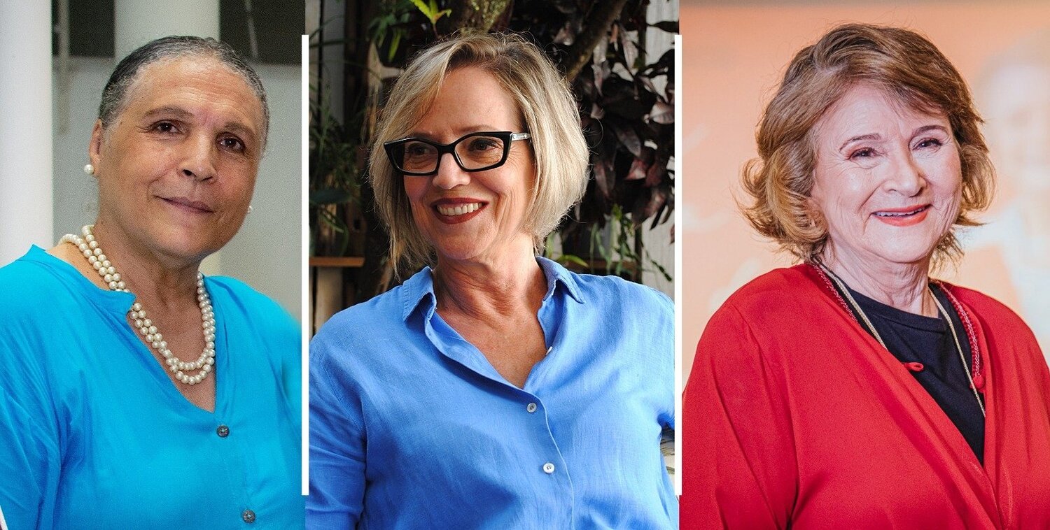 Lenilde Ramos, Maria Adélia Menegazzo e Sylvia Cesco 