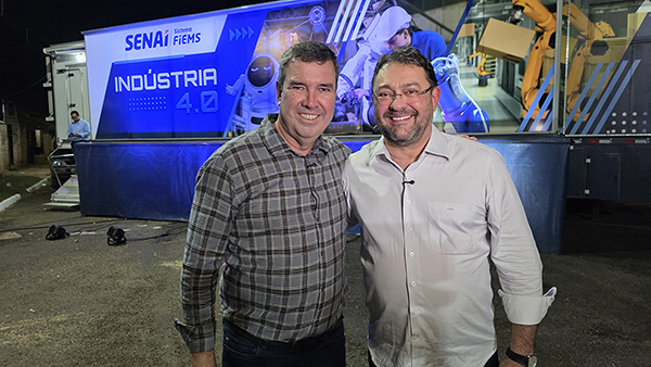 O governador Eduardo Riedel e o atual presidente da Fiems, Sérgio Longen