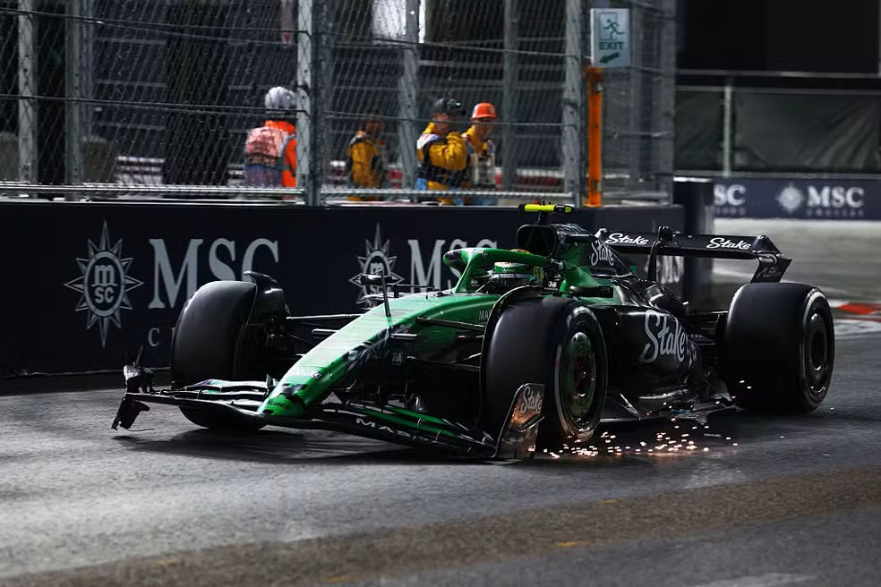 Gabriel Bortoleto bateu com Lance Stroll no GP de Las Vegas da F1 em 2025