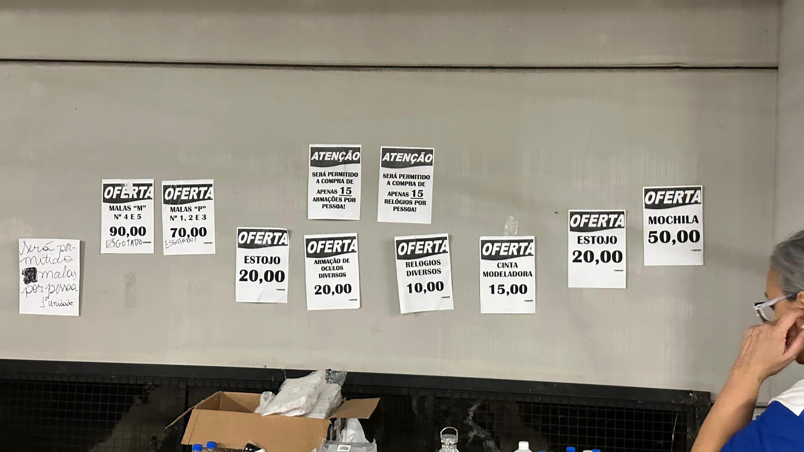 Valores variam conforme o item, mas muitos produtos custam até menos da metade do preço original