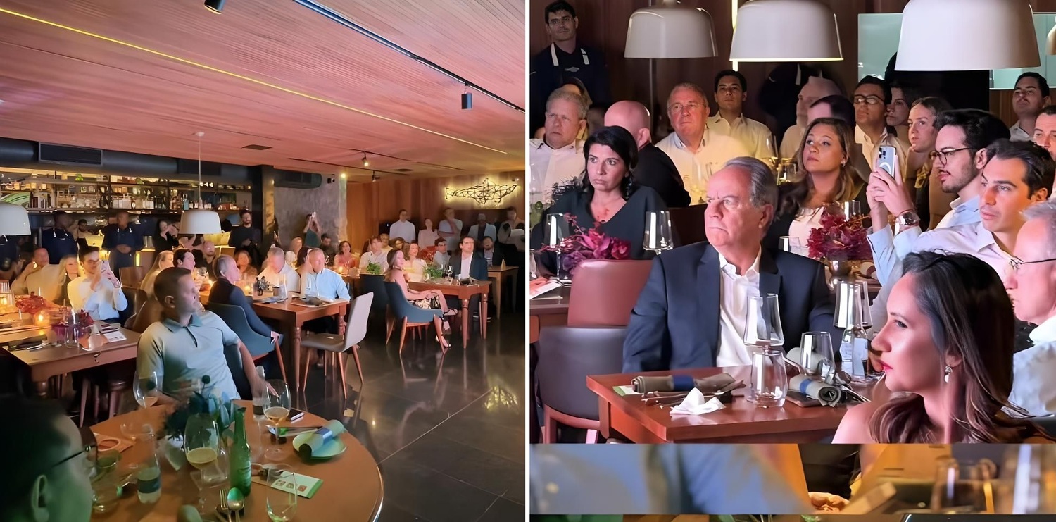 Público acompanha atentamente o lançamento da nova marca da Financial Negócios Imobiliários, em noite de celebração institucional e homenagens pelos 62 anos de história da empresa em Mato Grosso do Sul