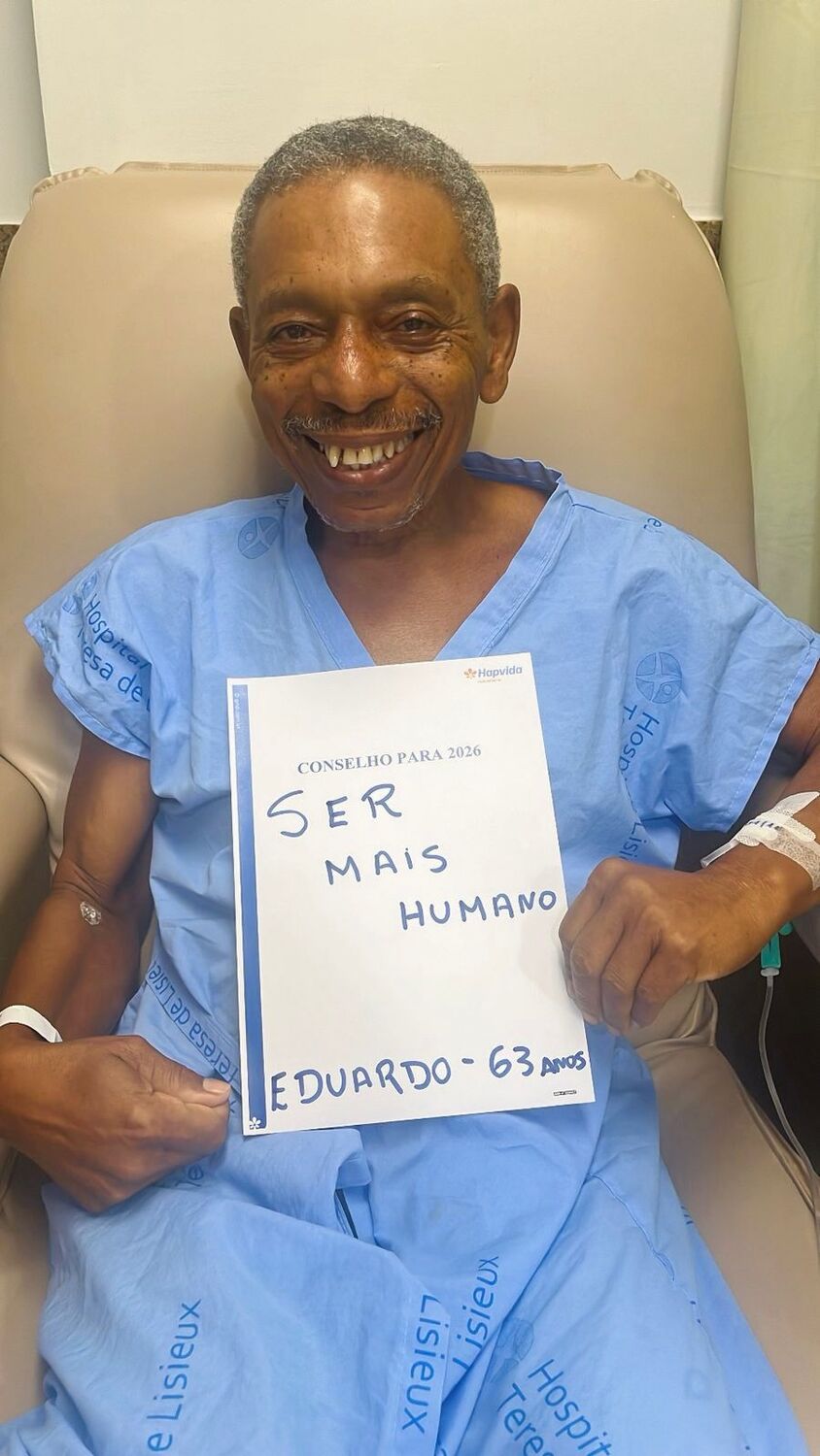 Eduardo, 63 anos, nos lembra que o maior conselho para 2026 é ser mais humano.