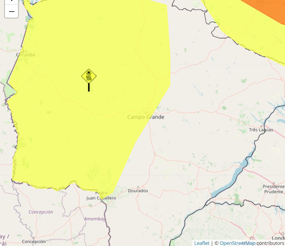 O Inmet lançou um alerta de baixa umidade em parte do Estado