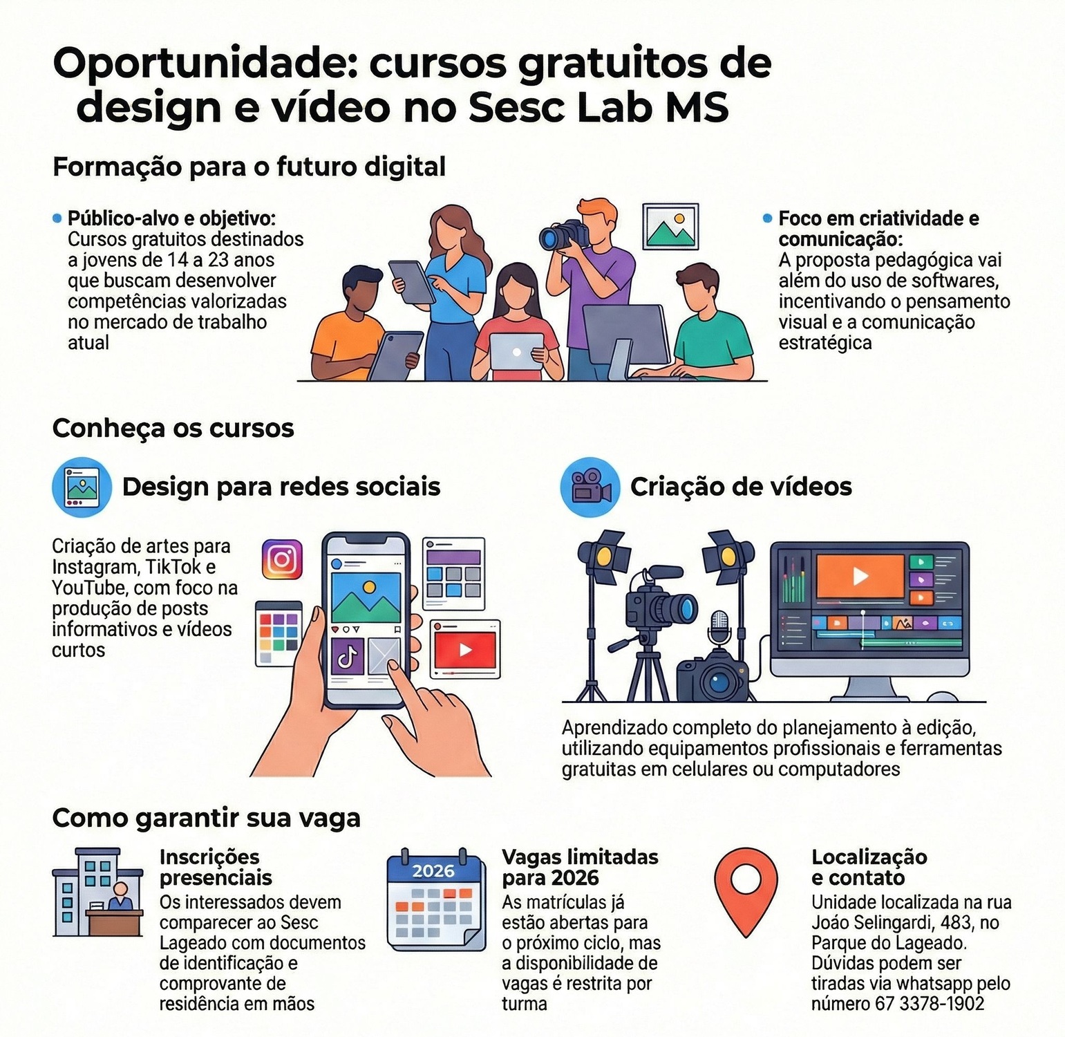 Aulas presenciais começam em 2026 e inscrições já estão abertas