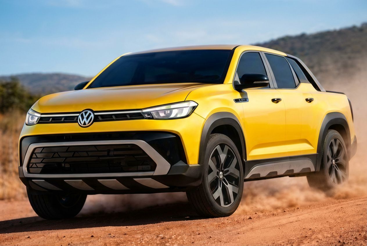 A Volkswagen revela o novo design da Tukan, a picape que chega para substituir a Saveiro, com foco em um modelo mais moderno e robusto para enfrentar a concorrência.